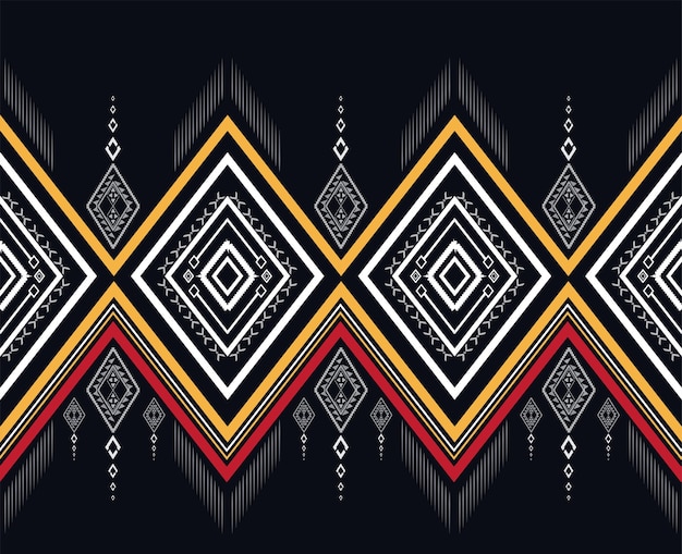 スカート、カーペット、壁紙、衣類に使用される暗い幾何学的なエスニック パターンの伝統的なデザイン パターン