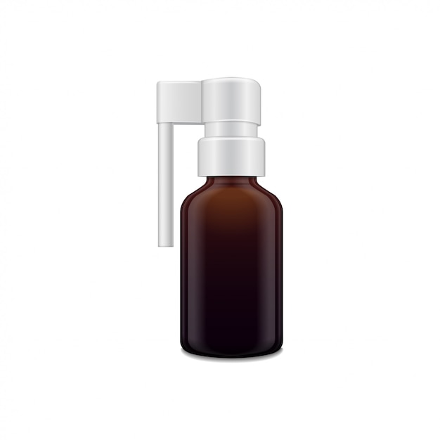 Dark glass bottle with sprayer for oral spray.