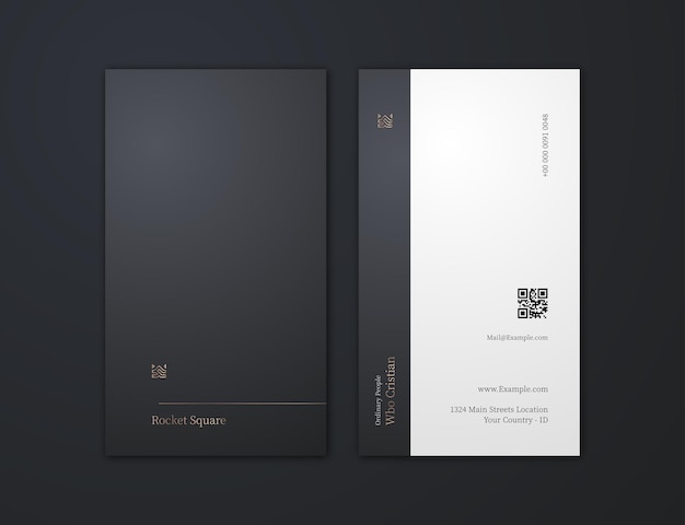 dark gold modern and Elegant Vertical Busines Card Editable Template