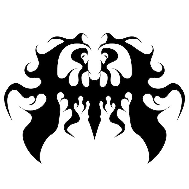 Dark gothic bat icon illustration on white background