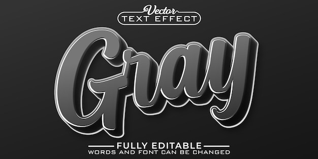 Dark Gray Color Vector Editable Text Effect Template