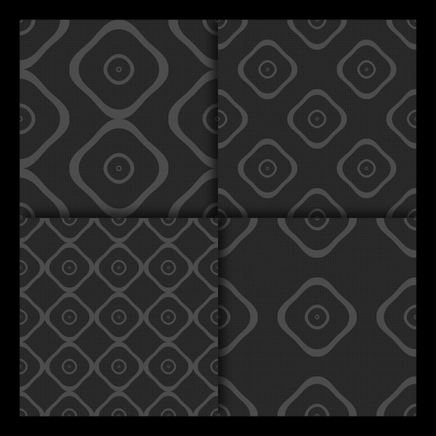 Vettore set di motivi minimalisti grigio scuro 4