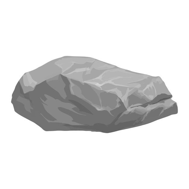 Dark Gray stone in realistic style for print and designVector illustration