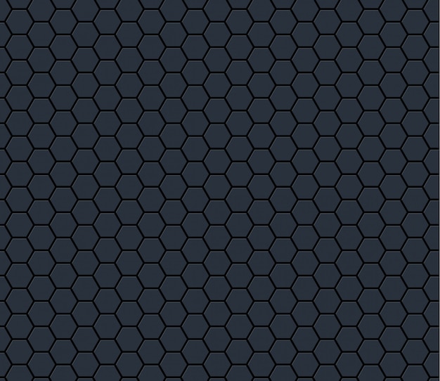 Dark gray technology hexagon honeycomb seamless pattern