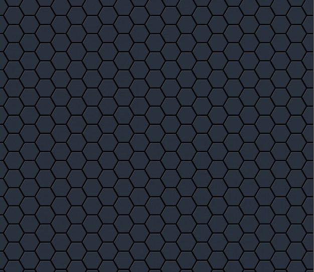 Vector dark gray technology hexagon honeycomb seamless pattern