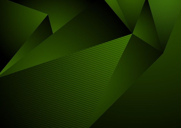 Dark green abstract concept polygonal tech background