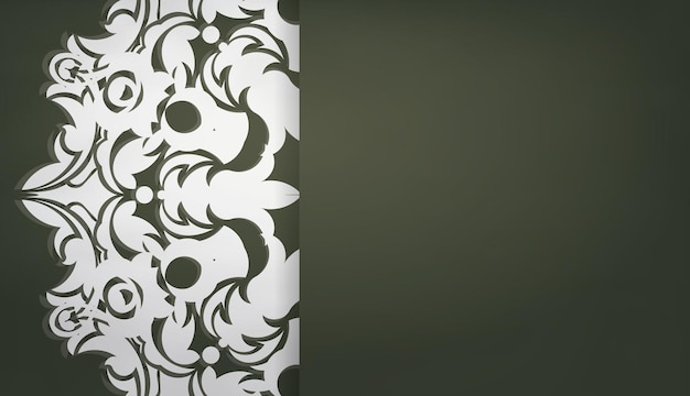 Dark green banner with greek white ornaments and space for logo or text