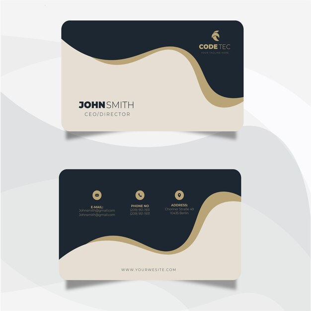 Dark green golden skin Minimal. office card modern business card template. visiting corporate card