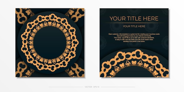 Dark green invitation card template with white abstract ornament elegant and classic vector elements are great for decoration