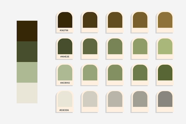 Dark green light gray color palette nature colors catalog colour matching compatible color codes