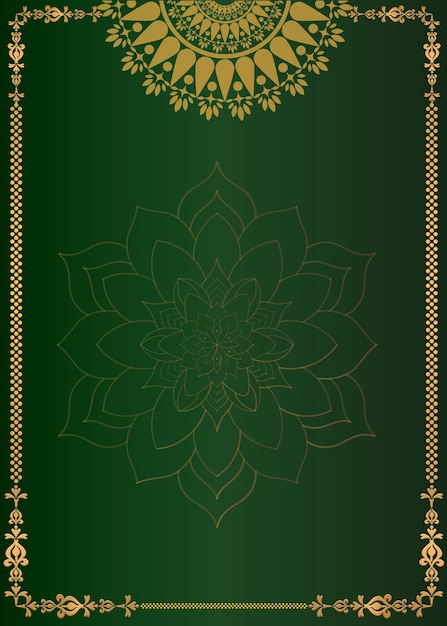Premium Vector | Dark green wedding card background design