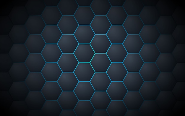 Dark grey abstract hexagon pattern background