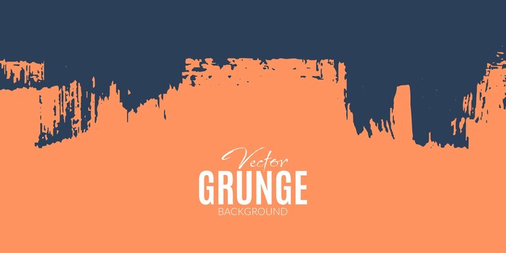 Vector dark grey blue and atomic tangerine abstract dirty grunge advertising banner or poster background design vector file