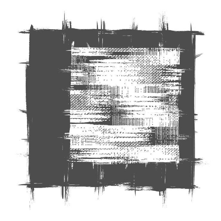 Vector dark grunge square frame