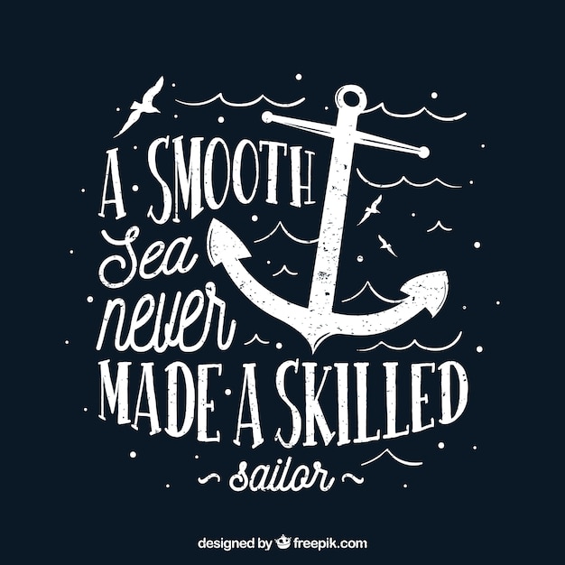 Vector dark hand drawn anchor background