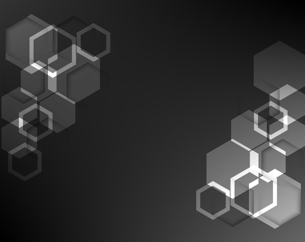 Dark hexagon abstract technology background