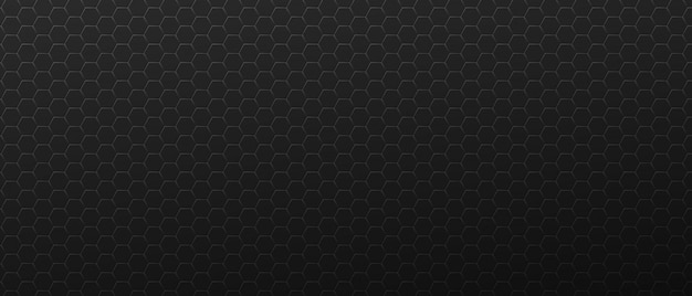 Vector dark horizontal background with metal hexagons frames.