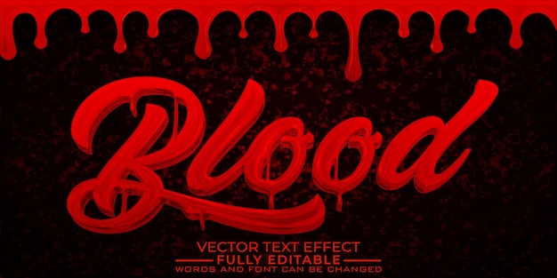 Dark Horror Blood Vector Editable Text Effect Template