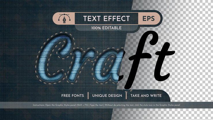 Vector dark jeans editable text effect graphic style vector mockup and template slogan and brand company
