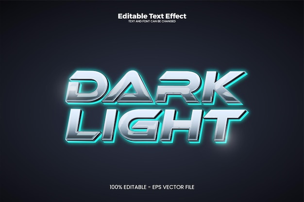 Редактируемый текстовый эффект Dark Light в современном трендовом стиле