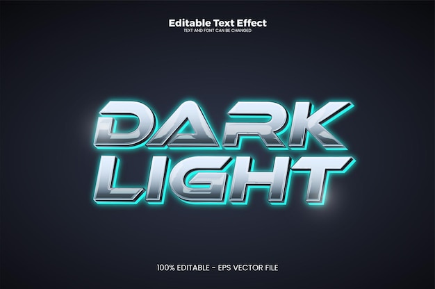 Dark Light editable text effect in modern trend style