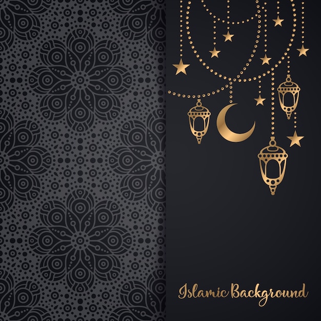 Vector dark luxury islamic background