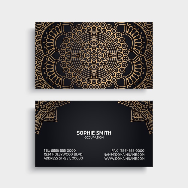 Dark luxury mandala visiting card