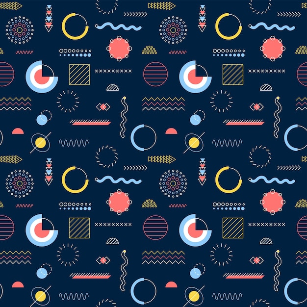 Dark Memphis Seamless Pattern