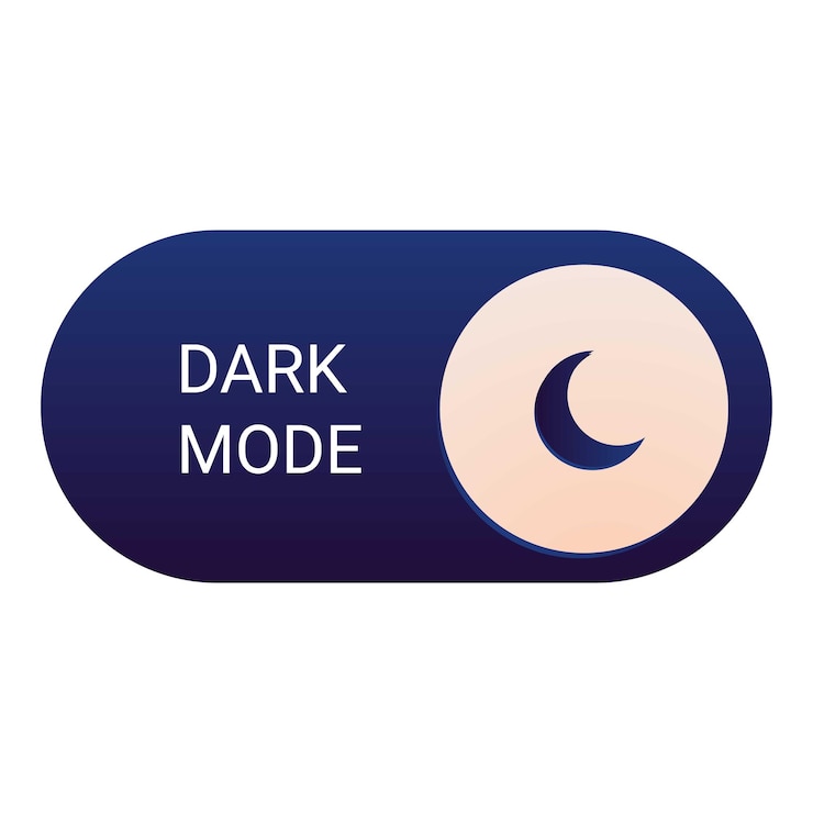 Vector dark mode button activating night shift feature