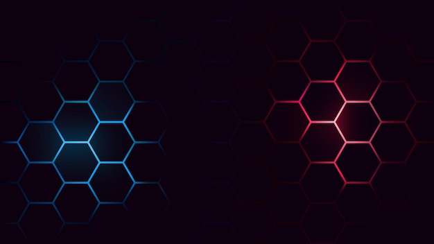 Vector dark neon hexagon gaming wallpaper background