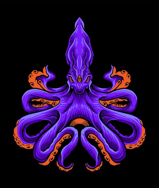 Vector dark octopus-