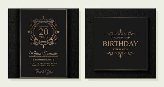 dark ornament style birthday card