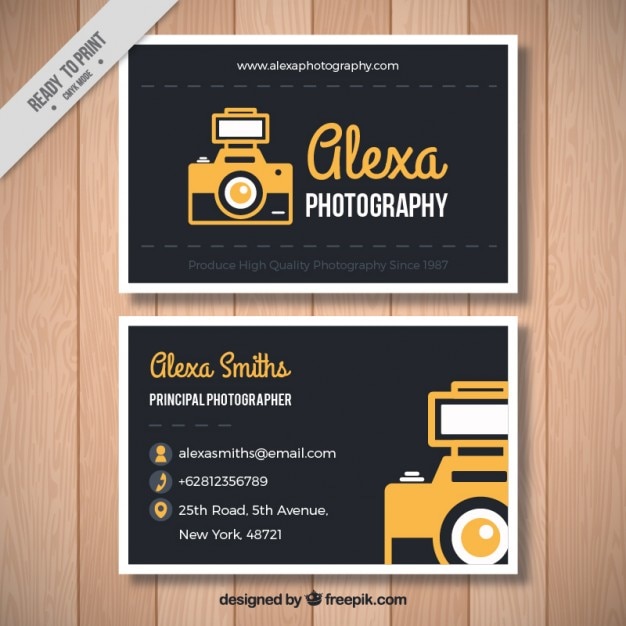 Vector dark photography card in vintage style