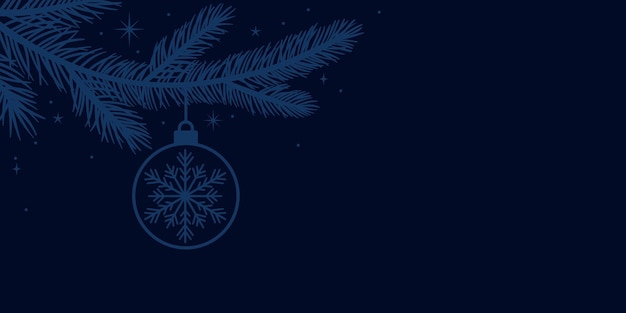 ダーク・パイン・ブランチ・フェスティバル・クリスマス・フレーム ベクトル・バックグラウンド イラスト・グリーティング・バナー