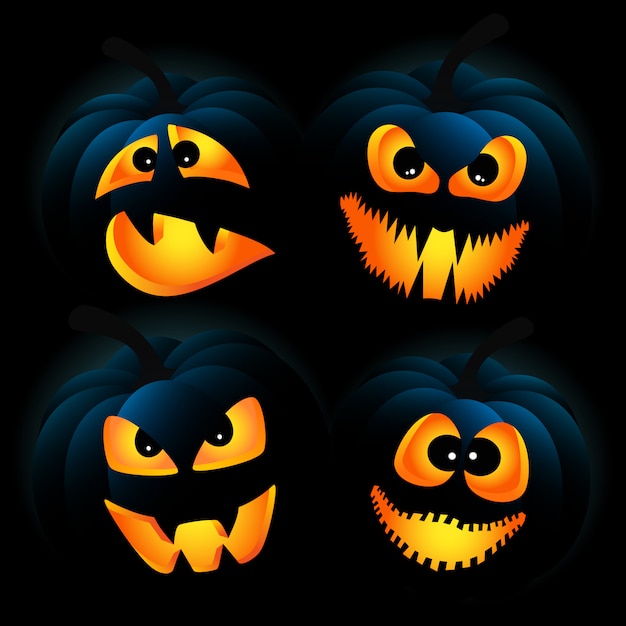 Vector dark pumpkins