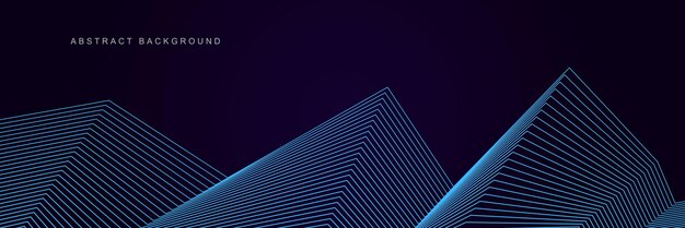 Темно-фиолетовый абстрактный фон с светящимися волнами Футуристическая концепция технологии