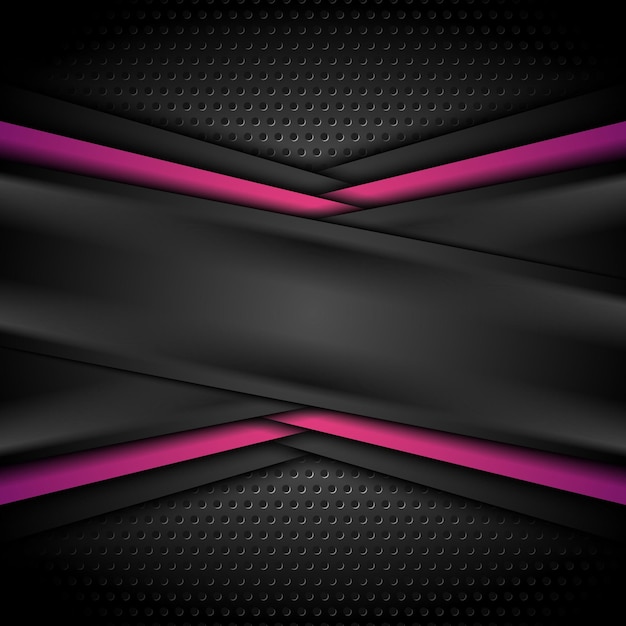 Темно-фиолетовый черный технический абстрактный фон