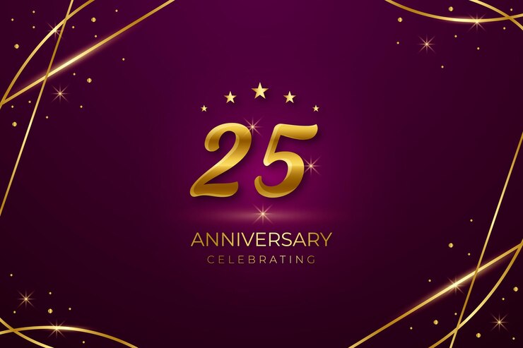Vector dark purple gradient 25thanniversary card