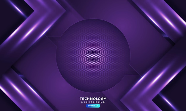 Dark purple light abstract hexagonal background