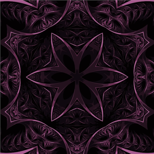 Dark Purple Mandala Floral Pattern Vector Design Geometric