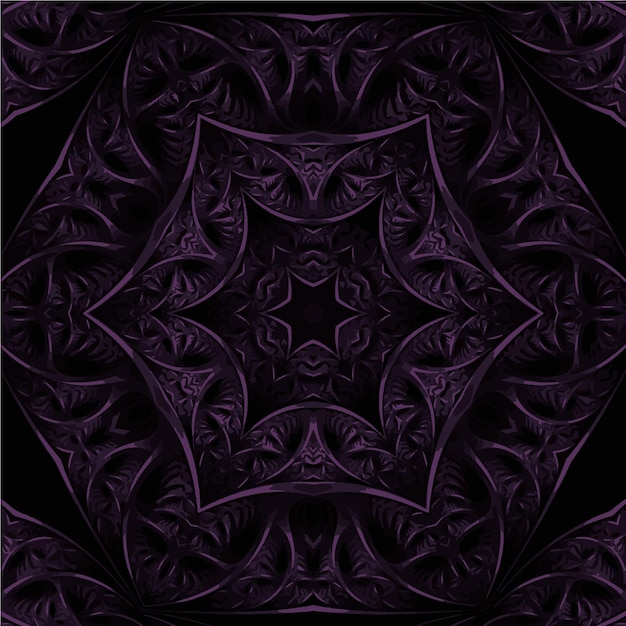 Viola scuro mandala motivo floreale disegno vettoriale geometrico