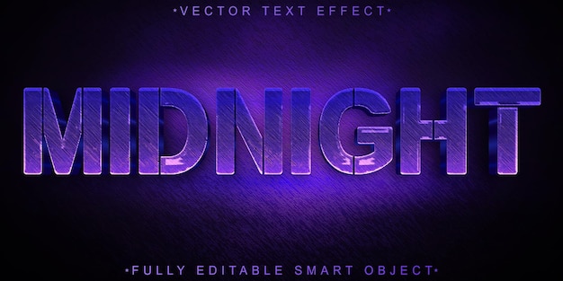 Dark Purple Midnight Vector Volledig bewerkbaar Smart Object Text Effect