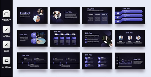 Dark purple modern business presentation template