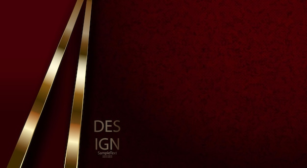 Dark red abstract textural design with goldcolored stripes