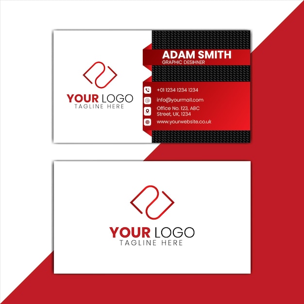 Dark Red and black business card