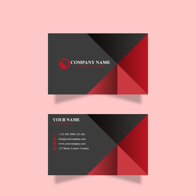 Dark and red business card