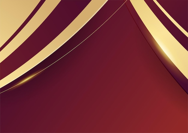 Темно-красный градиентный фон с золотым блестящим элементом украшения для дизайна презентации. векторная иллюстрация для баннера, плаката, фона шаблона обложки и многого другого