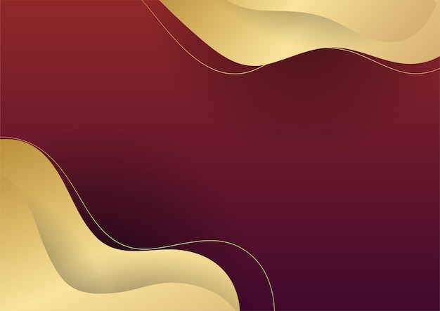 Dark red gradient background with gold shiny element decoration for presentation design. Vector illustration for banner, poster, cover template background and more