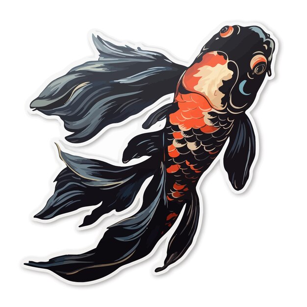 Vector dark red koi fish