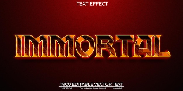 Dark Red and Orange Immortal Editable and Scalable Template Vector Text Effect